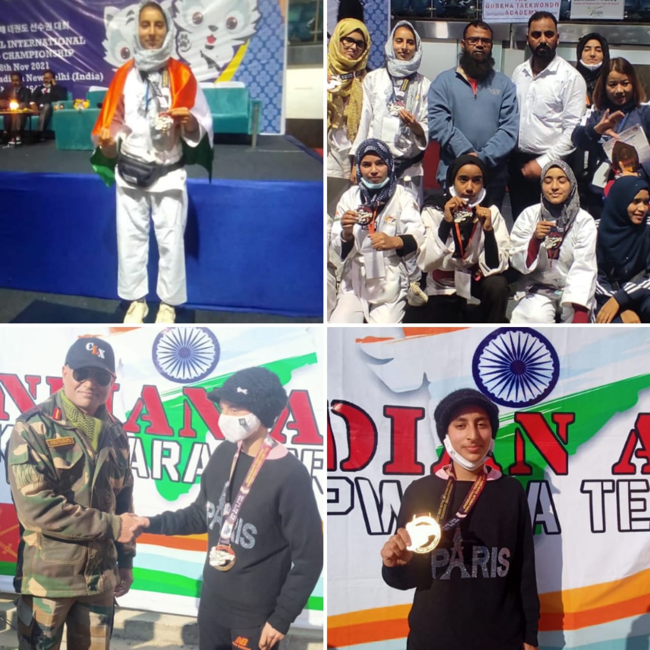 Indian Army falicitates young Kupwara girl on winning gold in  international Taekwondo competition