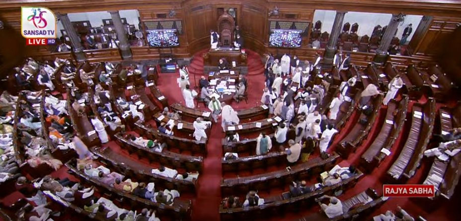 Pegasus Row: TMC MP Santanu Sen snatches statement from IT Minister in Rajya Sabha, tears it into pieces