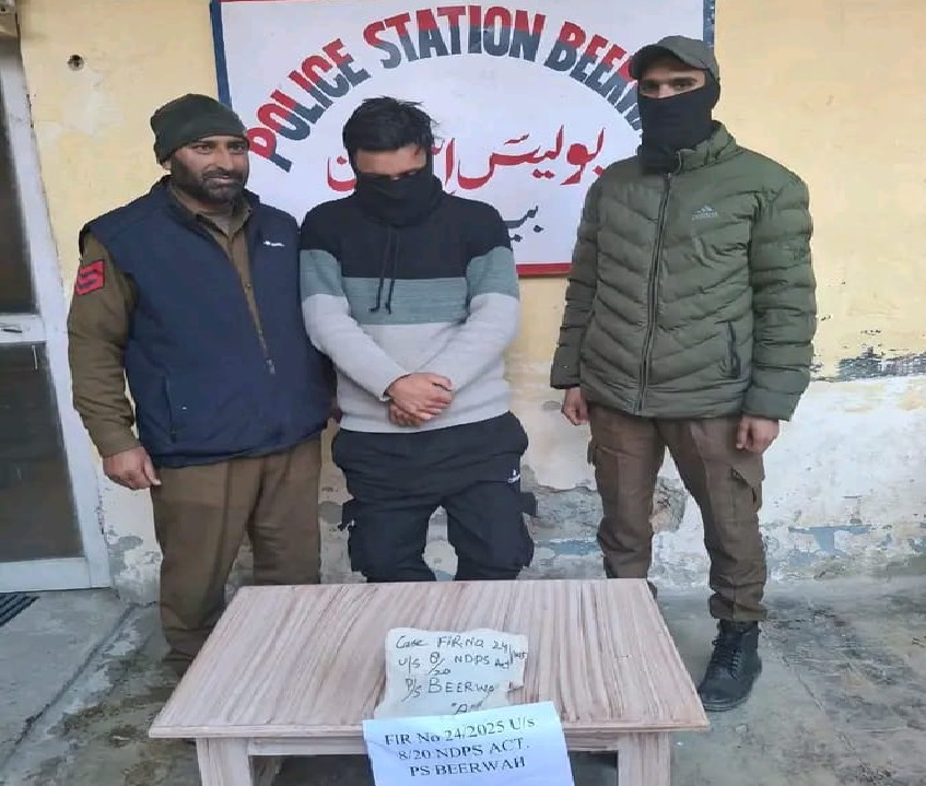 Budgam Police Arrested Drug Peddler and Recovered Contraband Substance