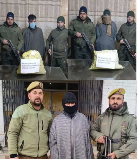 Police arrest 3 drug peddlers with contraband in Pulwama