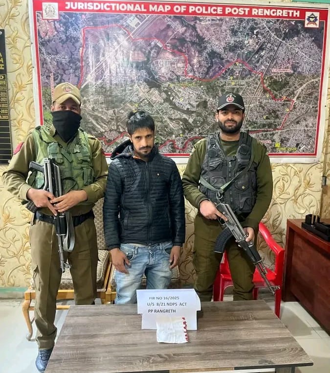 Police arrests drug peddler in Srinagar, contraband substance recovered