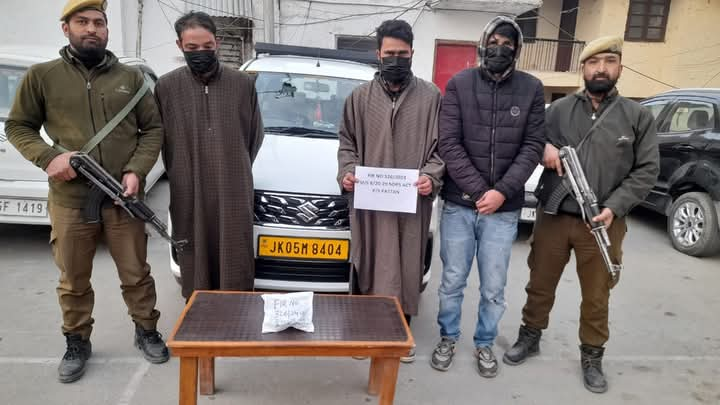 Police Arrest 3 Drug Peddlers in Baramulla; Contraband Substance Recovered