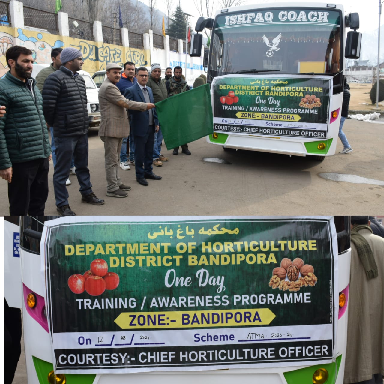 DC Bandipora flags-off group of farmers for Training/ Exposure Tour