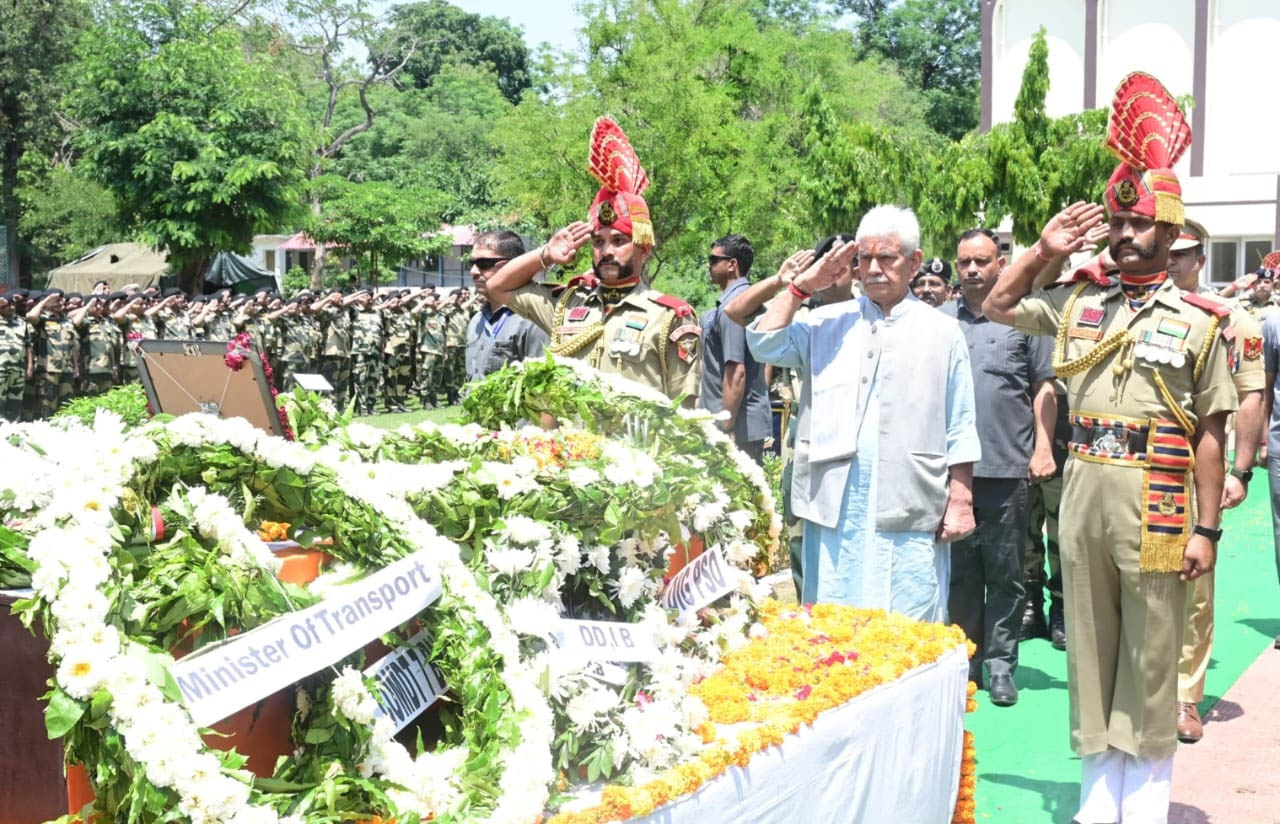LG Sinha, Minister Pay Tributes To BSF Officer Martyred In Pak Firing Along IB In Jammu