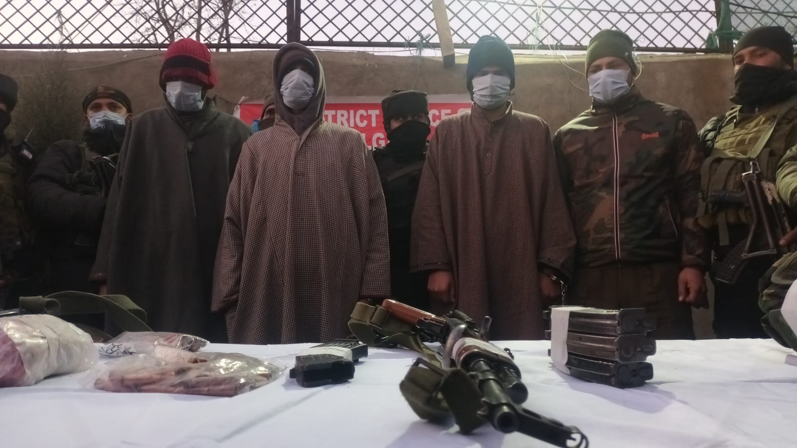 Kulgam police along with 1RR, 1Para (SF) and 18 BN CRPF arrested three terrorist associates of proscribed terrorist outfit LeT/TRF, 