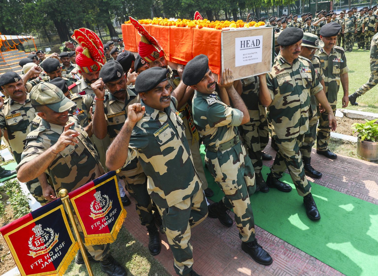Lt Guv, Dy CM Joins Wreath Laying Ceremony Of Slain BSF Officer In Jammu