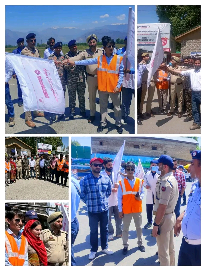 Traffic police Rural Kashmir in collaboration with Kashmir Road safety foundation held various activities on road safety in south Kashmir districts.